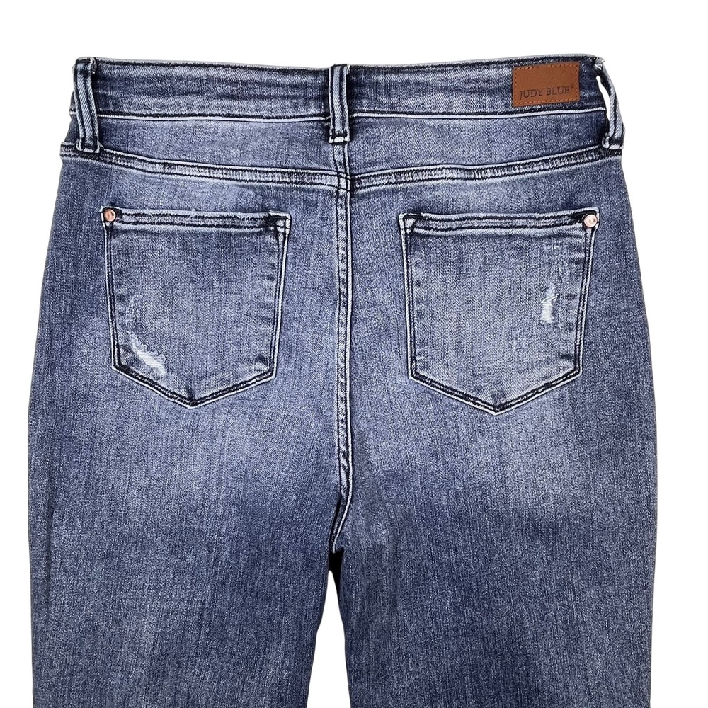 Judy Blue Boyfriend Jeans Womens 9/29 (Fits 30x29) Blue Distressed Relaxed - Picture 8 of 16